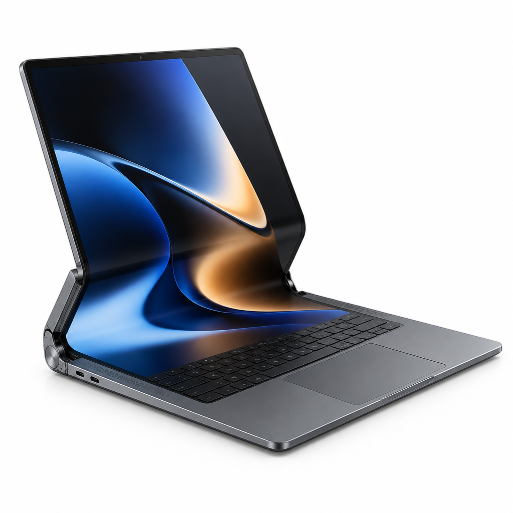 Flexbible Laptop desplegada, pantalla OLED de 18 pulgadas